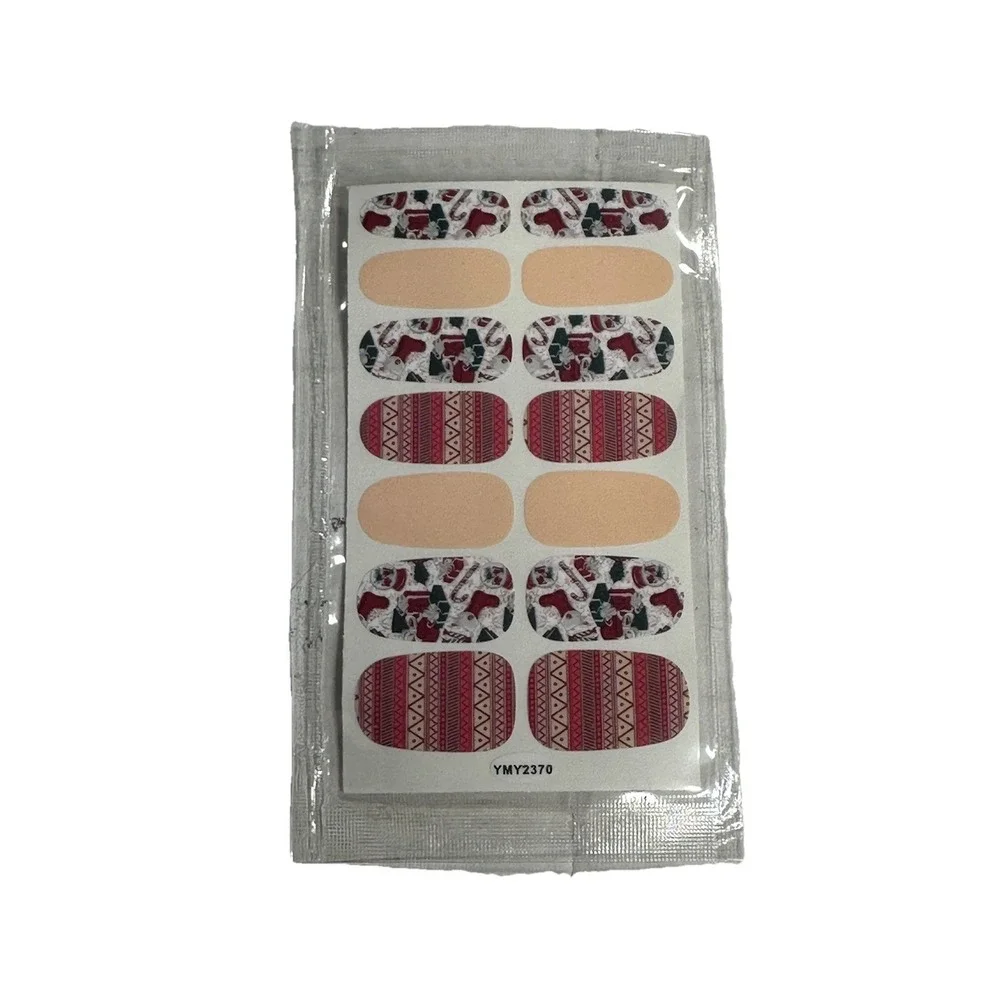 NEW nail‎ art strips decals stickers HOLIDAY CHRISTMAS STOCKING GIFTS